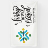 申し訳ございません。サインを閉じます。ロゴを追カスタム加します 横断幕 (縦)