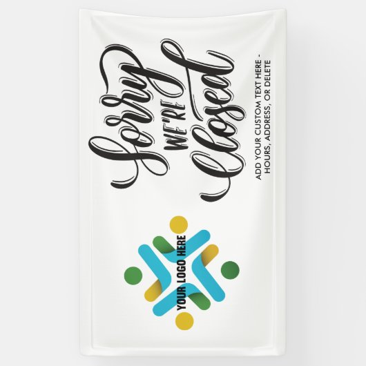 申し訳ございません。サインを閉じます。ロゴを追カスタム加します 横断幕 (縦)