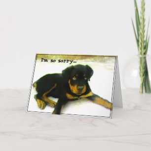 申し訳ございません。子犬のロットワイラーグリーティングカード カード