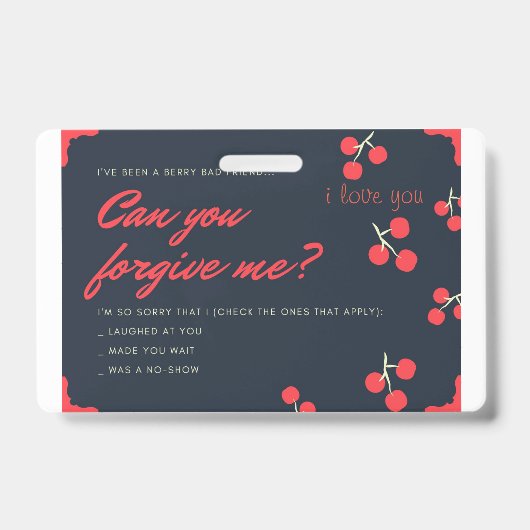 申し訳ないカード バッジ (正面)