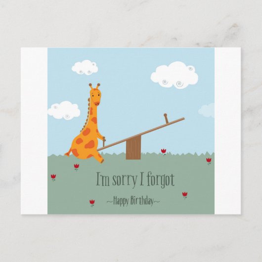 申し訳ない忘れ-ハッピーバースデー ポストカード (正面)
