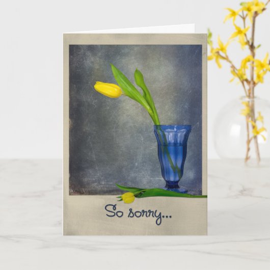 申し訳ない カード (黄色い花)