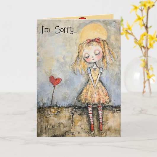 申し訳ない カード (黄色い花)