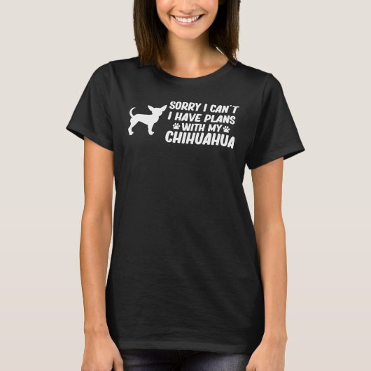 申し訳なく千華犬フーと予定が入らない Tシャツ (正面)