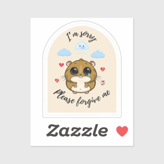 申し訳なく存じますが、お許し下さい – Sad Hamster シール (シート)