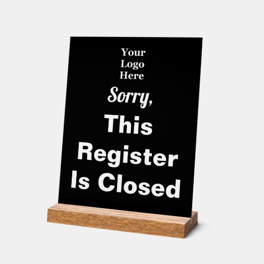 申し訳なく存じますが、このレジスターはブラックロゴで閉じられています アクリルサイン (傾斜)