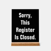申し訳なく存じますが、このレジスターは黒で閉じられています アクリルサイン (正面)