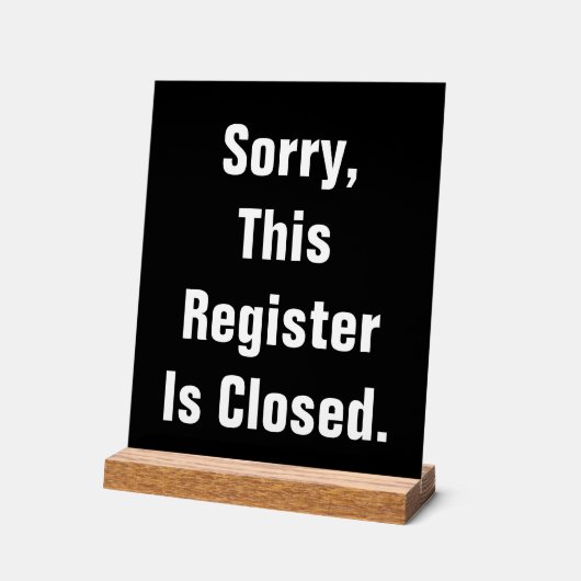 申し訳なく存じますが、このレジスターは黒で閉じられています アクリルサイン (傾斜)