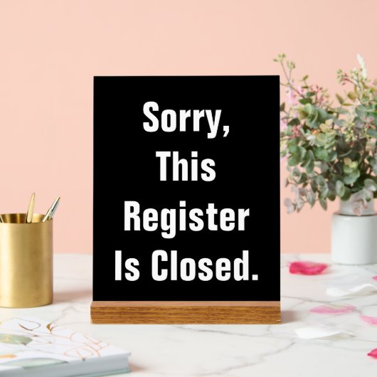 申し訳なく存じますが、このレジスターは黒で閉じられています アクリルサイン (ウェディング)