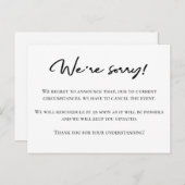 申し訳なく存じますが、白黒キャンセルのお知らせ ポストカード (正面/裏面)