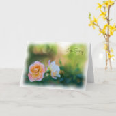 申し訳なく思うピンクローズカード カード (黄色い花)