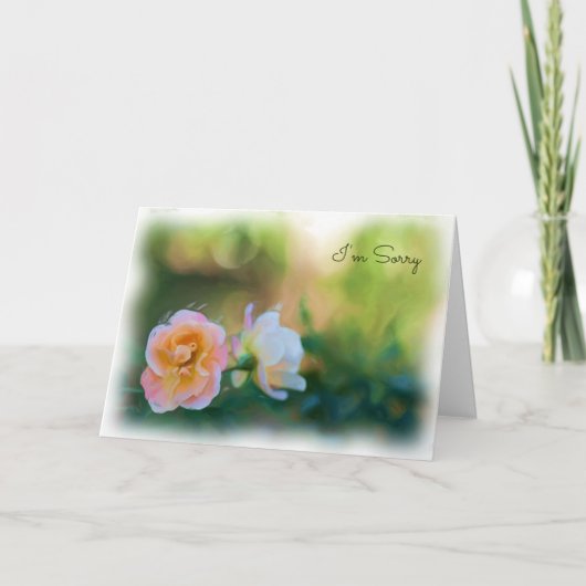 申し訳なく思うピンクローズカード カード (正面)