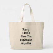 申し訳なく拡張まだまだボードゲームの時間モットー ラージトートバッグ (裏面)