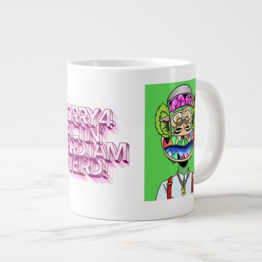 申し訳なく王アクチン風変わり』 ジャンボコーヒーマグカップ (正面右)