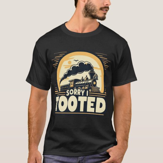 申し訳なく私はツールおもしろい – 電車トゥートープンデザイン Tシャツ (正面)