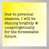 申し訳なさそうに明るく輝やる気を起こさせるく ポスター (正面)