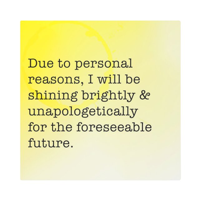 申し訳なさそうに明るく輝やる気を起こさせるく メタルプリント (正面)