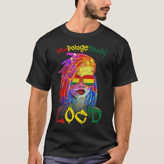 申し訳なさそうにLoc'd Afro Meline Queen Art June Tシャツ (正面)