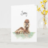 申し訳な怒い、ダック、勇気付けられる、失職 カード (黄色い花)