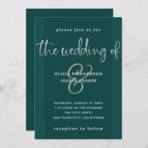 申モダン出 | エメラルドグリーンとシルバー結婚ズ