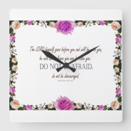 申命記31よ、恐れてはいけない。 スクエア壁時計