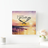 申命記31:6わたしは聖書と共に行くことを恐れてはいけない スクエア壁時計 (ホーム)