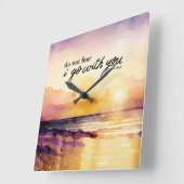 申命記31:6わたしは聖書と共に行くことを恐れてはいけない スクエア壁時計 (傾斜)