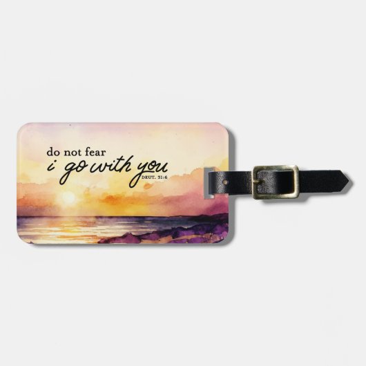 申命記31:6わたしは聖書と共に行くことを恐れてはいけない ラゲッジタグ (正面横)
