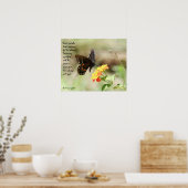 申命記31:6フローラの蝶w節 ポスター (キッチン)