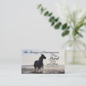 申命記31:6強く勇敢なる、馬 名刺 (スタンド正面)