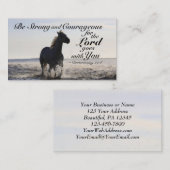 申命記31:6強く勇敢なる、馬 名刺 (正面/裏面)