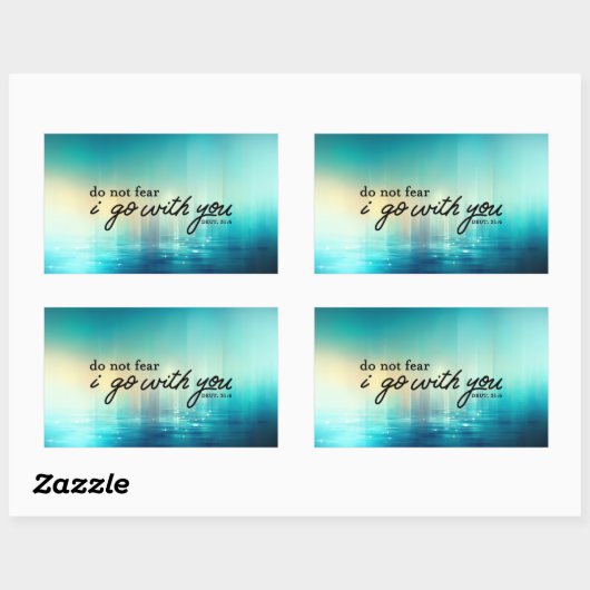 申命記31:6聖書の節の青を恐れてはいけない 長方形シール (シート)