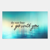 申命記31:6聖書の節の青を恐れてはいけない 長方形シール (正面)