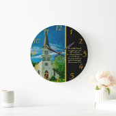 申命記31:8ホワイトチャーチ ラージ壁時計 (ホーム)