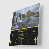 申命記31:8主のみ スクエア壁時計 (傾斜)