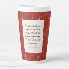 申命記31:8聖書の詩のイメージ カフェラテマグ