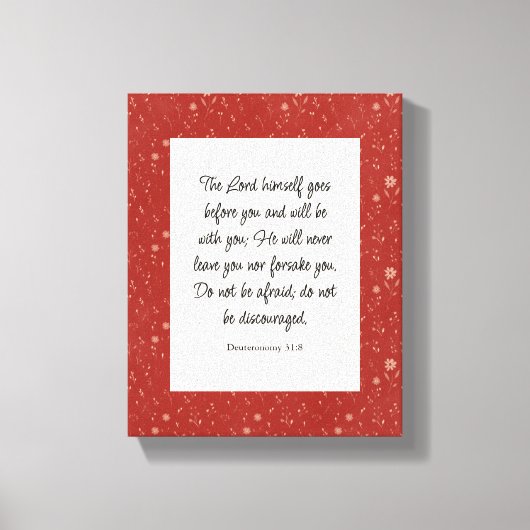 申命記31:8聖書の詩のイメージ キャンバスプリント (正面)