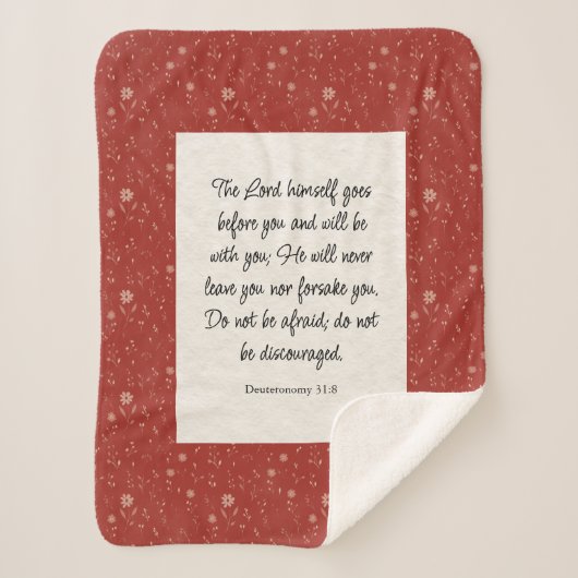 申命記31:8聖書の詩のイメージ シェルパブランケット (正面)
