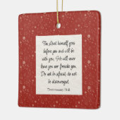 申命記31:8聖書の詩のイメージ セラミックオーナメント (左)