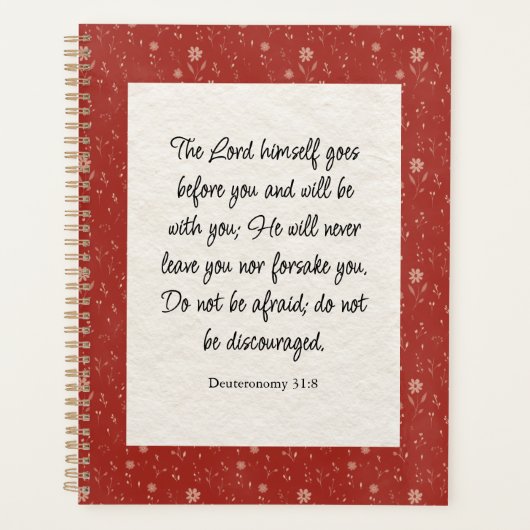 申命記31:8聖書の詩のイメージ プランナー手帳 (正面)