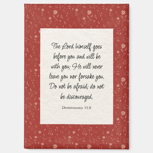 申命記31:8聖書の詩のイメージ マグネット (正面)