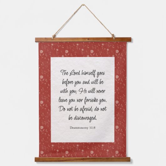 申命記31:8聖書の詩のイメージ 吊り下げ型タペストリー (正面)