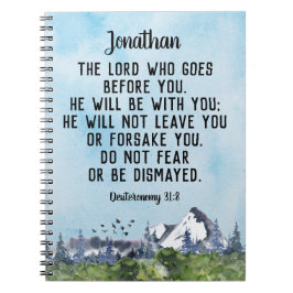 申命記31 8聖書の詩の水の色の自然 ノートブック