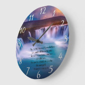 申命記31:8金ゴールドキリスト教信仰祈りの言葉 ラージ壁時計 (傾斜)