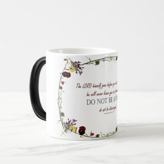 申命記31:8, '恐れてはいけない'フローラマグ モーフィングマグカップ (正面左)