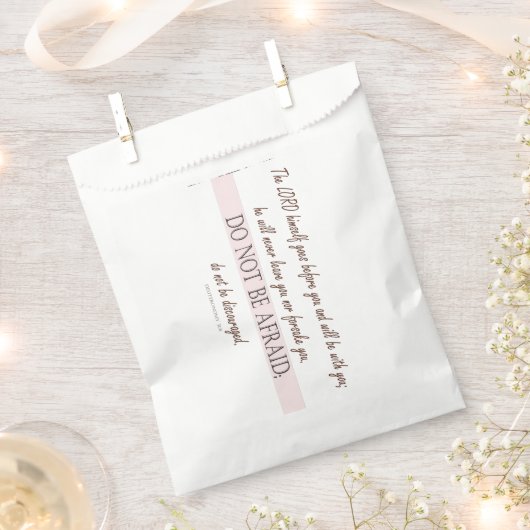 申命記31:8、恐れるな、主よ フェイバーバッグ (クリップ留めされた状態)