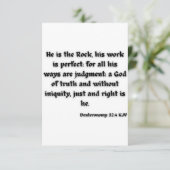 申命記32:4 KJV聖書聖なる書物、 経典挨拶 カード (スタンド正面)