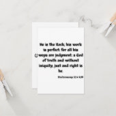 申命記32:4 KJV聖書聖なる書物、 経典挨拶 カード (正面/裏面インサイチュ)