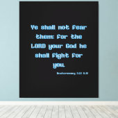 申命記3:22聖書の聖句KJVウォールアート キャンバスプリント (インサイチュ (ウッドフロア))