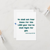 申命記3:22 KJV聖書の聖句のフラットグリーティング カード (正面/裏面インサイチュ)